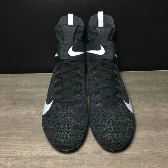 Nike Alpha Menace Elite 2 Flyknit Football Cleats Black White AO3374-001 Men's